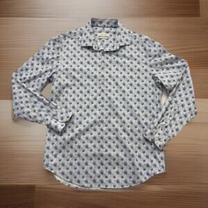 Bugatchi OoohCotton Tech 8-Way Stretch Long Sleeve Shirt Size L Riviera Floral